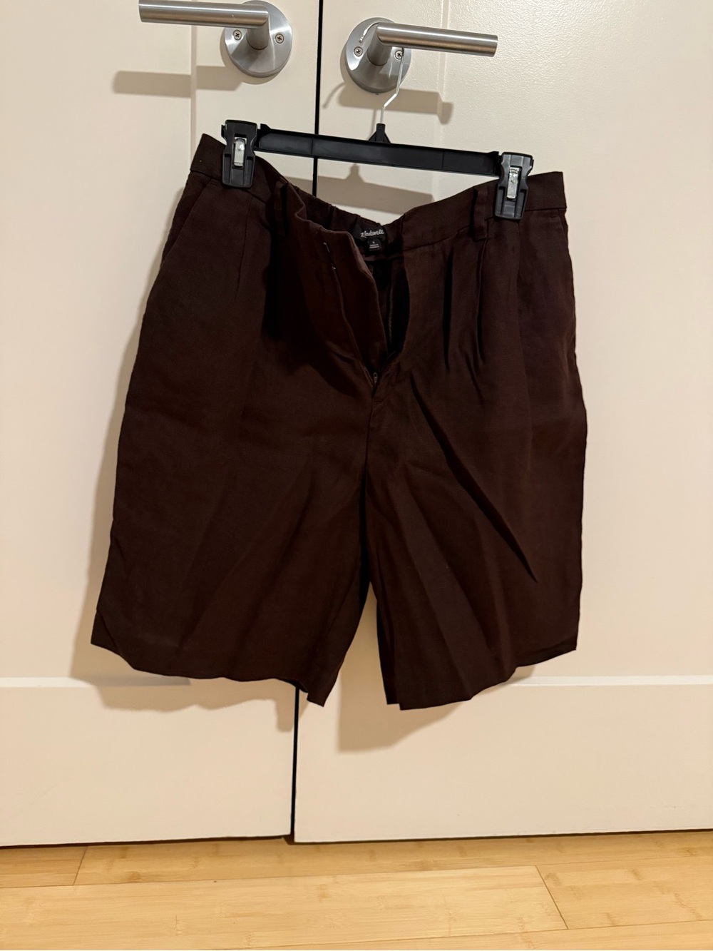 Madewell Dark Brown Women's Flat-Front Bermuda Shorts